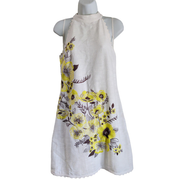 Anthropology, Mauve Sunflower Razorback Embroider Dress Size 4 #1312 - Picture 1 of 11